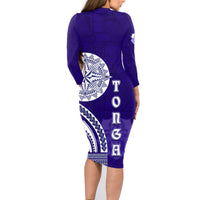 Tupou College Toloa Family Matching Long Sleeve Bodycon Dress and Hawaiian Shirt Ngatu and Polynesian Pattern LT03 - Polynesian Pride