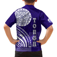 Tupou College Toloa Family Matching Off The Shoulder Long Sleeve Dress and Hawaiian Shirt Ngatu and Polynesian Pattern LT03 - Polynesian Pride