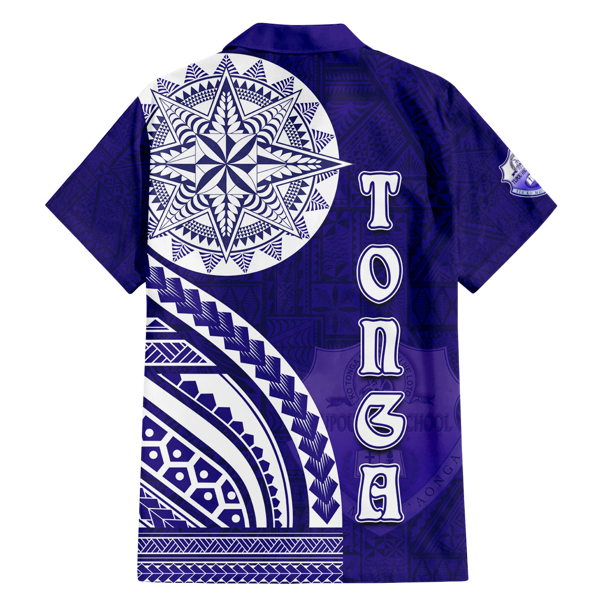 Tupou College Toloa Family Matching Off The Shoulder Long Sleeve Dress and Hawaiian Shirt Ngatu and Polynesian Pattern LT03 - Polynesian Pride