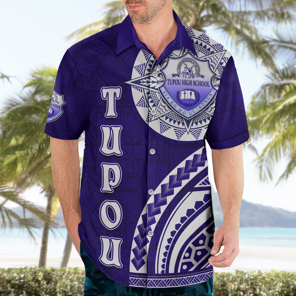 Tupou College Toloa Hawaiian Shirt Ngatu and Polynesian Pattern