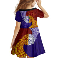 Kolisi Tonga Atele and Tupou College Toloa Family Matching Off Shoulder Maxi Dress and Hawaiian Shirt Ngatu and Polynesian Spiral Pattern LT03 - Polynesian Pride