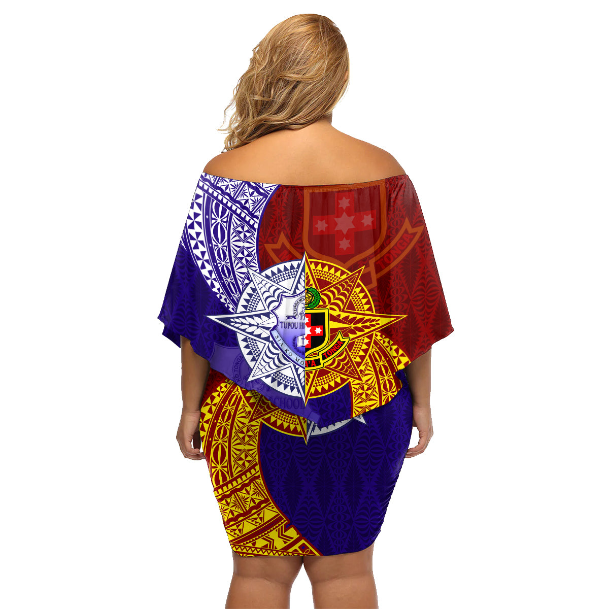 Kolisi Tonga Atele and Tupou College Toloa Family Matching Off Shoulder Short Dress and Hawaiian Shirt Ngatu and Polynesian Spiral Pattern LT03 - Polynesian Pride