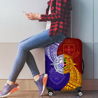 Kolisi Tonga Atele and Tupou College Toloa Luggage Cover Ngatu and Polynesian Spiral Pattern