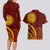 Tonga High School Couples Matching Long Sleeve Bodycon Dress and Hawaiian Shirt Ngatu and Polynesian Pattern
