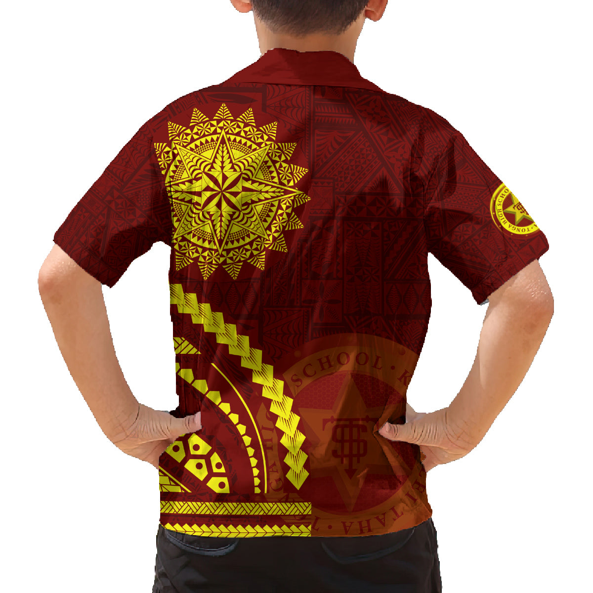Tonga High School Family Matching Puletasi and Hawaiian Shirt Ngatu and Polynesian Pattern