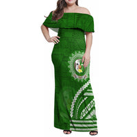 Liahona High School Family Matching Off Shoulder Maxi Dress and Hawaiian Shirt Ngatu and Polynesian Pattern