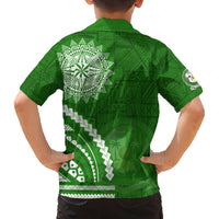 Liahona High School Family Matching Off Shoulder Short Dress and Hawaiian Shirt Ngatu and Polynesian Pattern