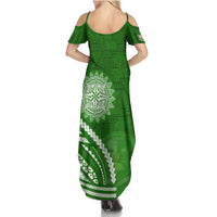 Liahona High School Family Matching Summer Maxi Dress and Hawaiian Shirt Ngatu and Polynesian Pattern