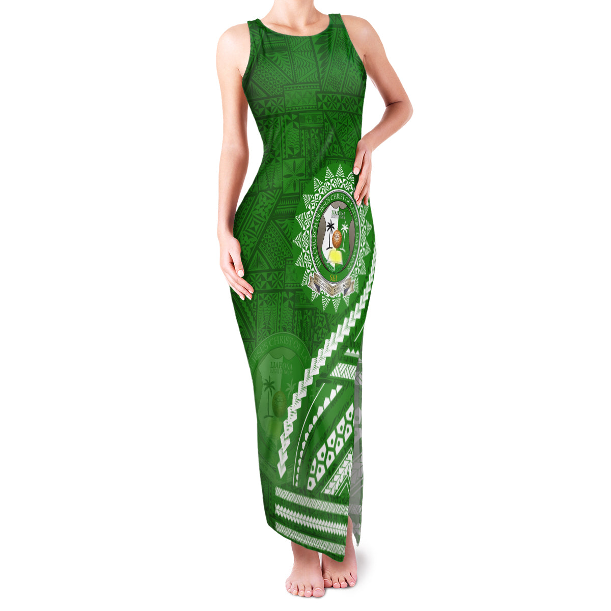 Liahona High School Family Matching Tank Maxi Dress and Hawaiian Shirt Ngatu and Polynesian Pattern