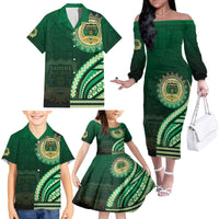 Saineha High School Family Matching Off The Shoulder Long Sleeve Dress and Hawaiian Shirt Ngatu and Polynesian Pattern LT03 - Polynesian Pride