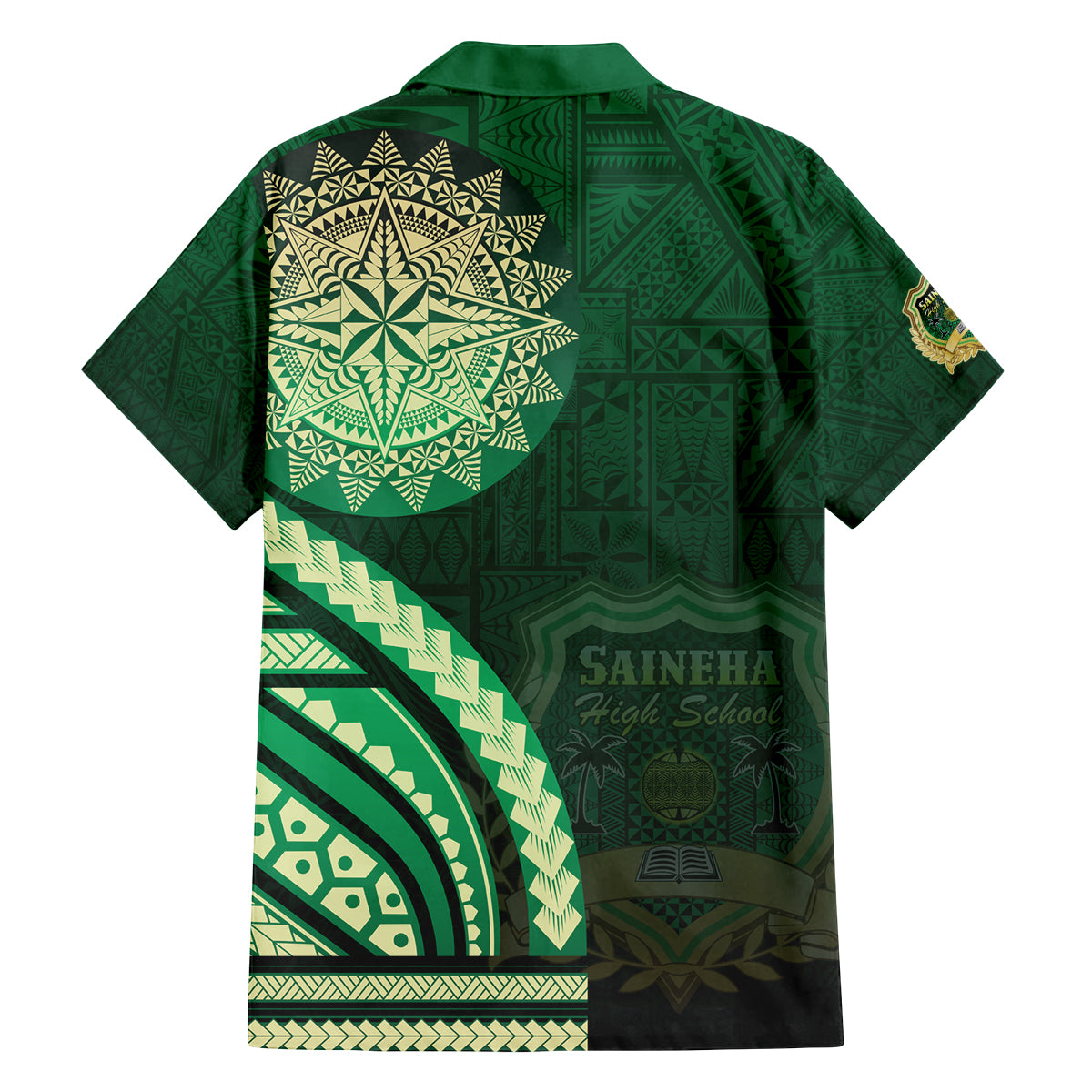 Saineha High School Family Matching Off The Shoulder Long Sleeve Dress and Hawaiian Shirt Ngatu and Polynesian Pattern LT03 - Polynesian Pride