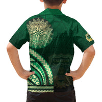 Saineha High School Family Matching Off Shoulder Short Dress and Hawaiian Shirt Ngatu and Polynesian Pattern LT03 - Polynesian Pride