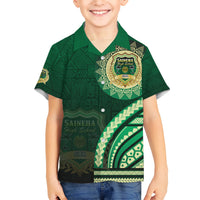 Saineha High School Kid Hawaiian Shirt Ngatu and Polynesian Pattern