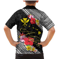 Aloha Hawaii Hibiscus and Plumeria Flowers Family Matching Mermaid Dress and Hawaiian Shirt Kanaka Maoli Tattoo Polynesian Pattern LT03 - Polynesian Pride