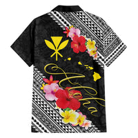 Aloha Hawaii Hibiscus and Plumeria Flowers Family Matching Off The Shoulder Long Sleeve Dress and Hawaiian Shirt Kanaka Maoli Tattoo Polynesian Pattern LT03 - Polynesian Pride