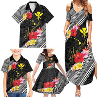 Aloha Hawaii Hibiscus and Plumeria Flowers Family Matching Summer Maxi Dress and Hawaiian Shirt Kanaka Maoli Tattoo Polynesian Pattern LT03 - Polynesian Pride