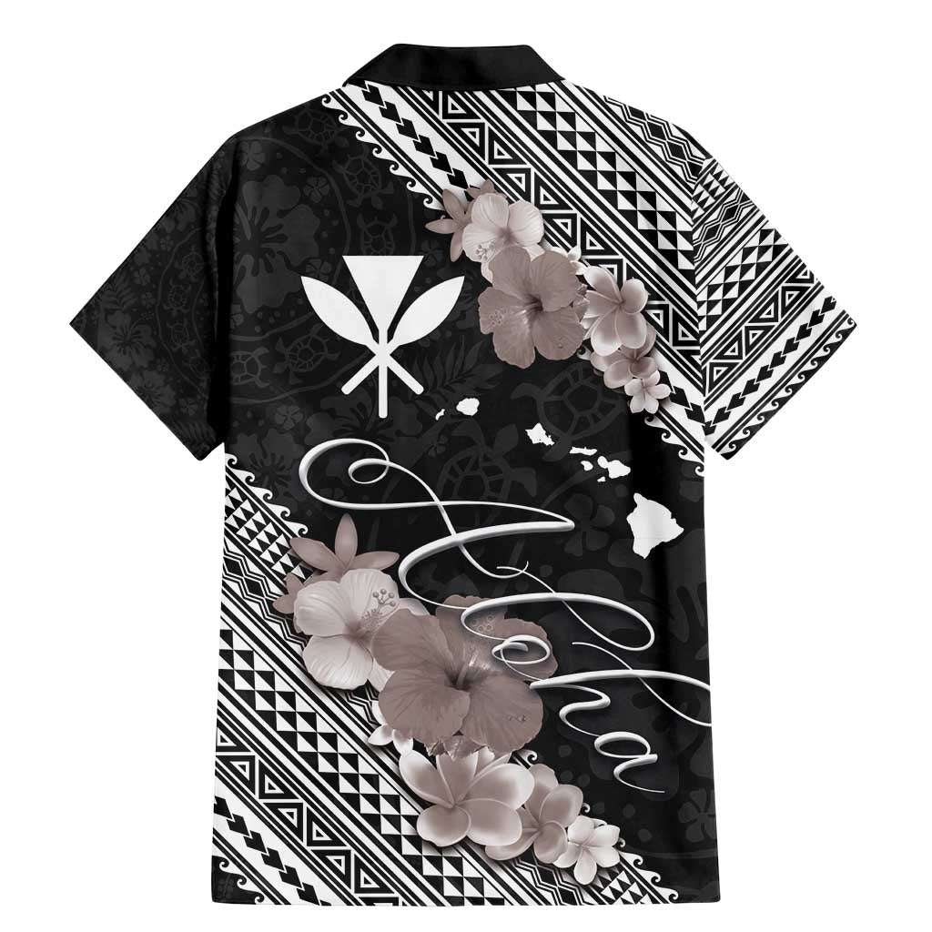 Aloha Hawaii Hibiscus and Plumeria Flowers Family Matching Mermaid Dress and Hawaiian Shirt Kanaka Maoli Tattoo Polynesian Pattern Gray Color LT03 - Polynesian Pride