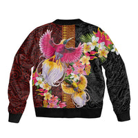 Papua New Guinea Birds and Frangipani Bomber Jacket Melanesian Art Tattoos LT03 - Polynesian Pride