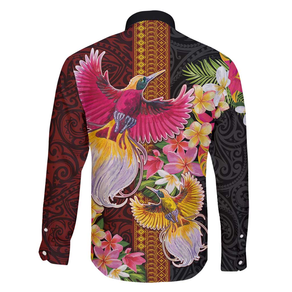 Papua New Guinea Birds and Frangipani Family Matching Puletasi and Hawaiian Shirt Melanesian Art Tattoos LT03 - Polynesian Pride