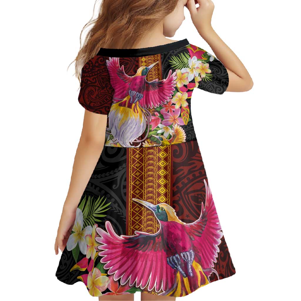 Papua New Guinea Birds and Frangipani Family Matching Tank Maxi Dress and Hawaiian Shirt Melanesian Art Tattoos LT03 - Polynesian Pride