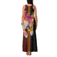 Papua New Guinea Birds and Frangipani Family Matching Tank Maxi Dress and Hawaiian Shirt Melanesian Art Tattoos LT03 - Polynesian Pride