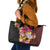Papua New Guinea Birds and Frangipani Leather Tote Bag Melanesian Art Tattoos - Polynesian Pride