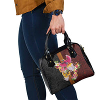 Papua New Guinea Birds and Frangipani Shoulder Handbag Melanesian Art Tattoos - Polynesian Pride