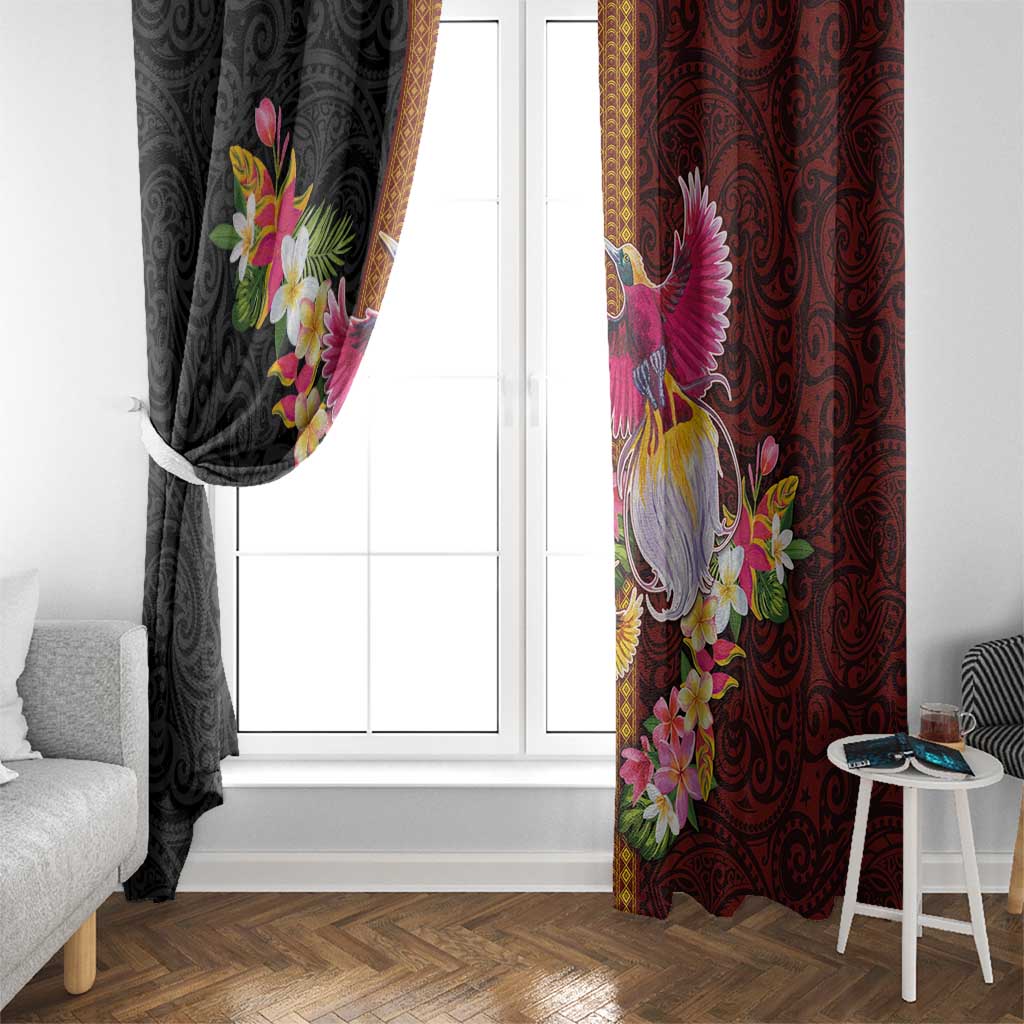 Papua New Guinea Birds and Frangipani Window Curtain Melanesian Art Tattoos - Polynesian Pride