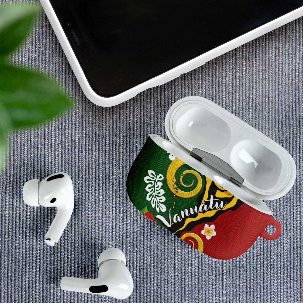 Melanesian Vanuatu Tribal Boar Tusk AirPods Case Tropical Plants and Namele Motifs - Polynesian Pride