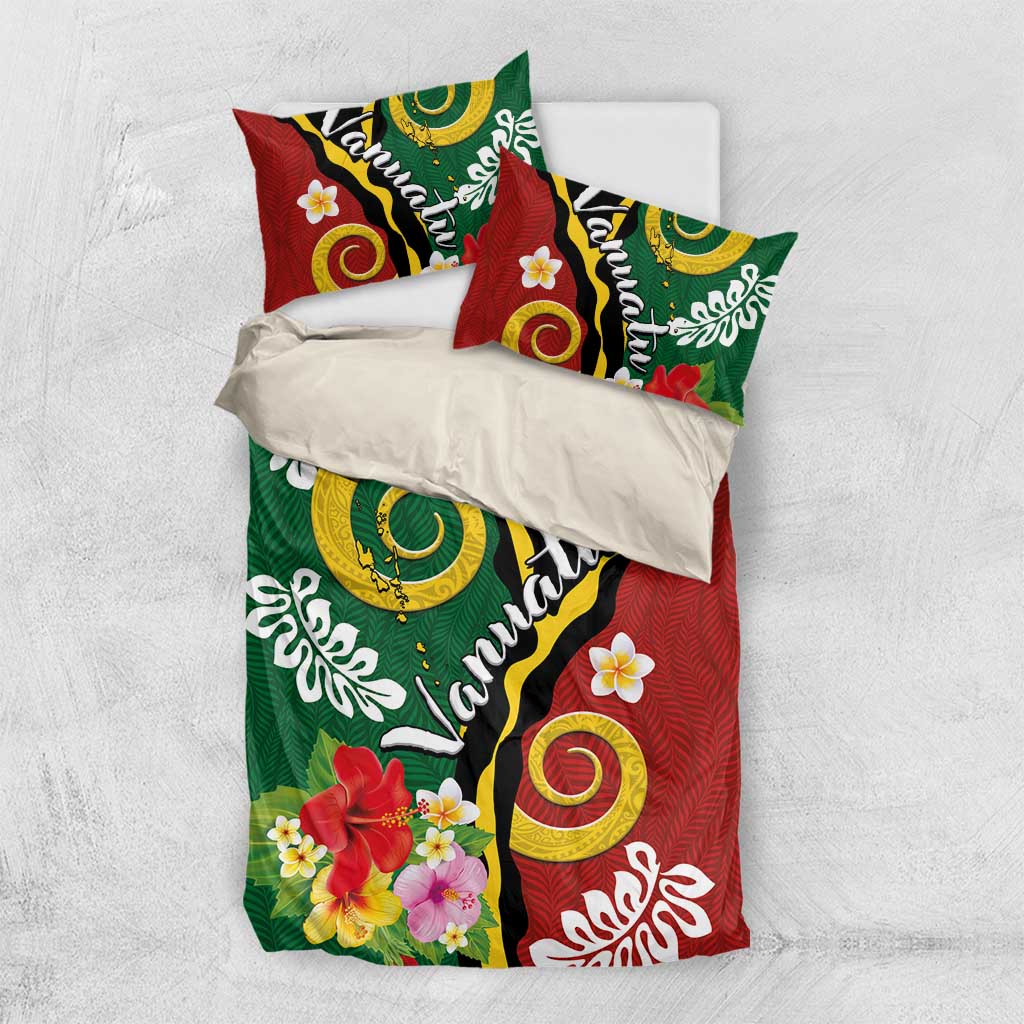 Melanesian Vanuatu Tribal Boar Tusk Bedding Set Tropical Plants and Namele Motifs - Polynesian Pride