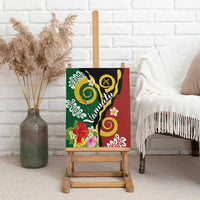 Melanesian Vanuatu Tribal Boar Tusk Canvas Wall Art Tropical Plants and Namele Motifs - Polynesian Pride