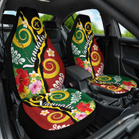 Melanesian Vanuatu Tribal Boar Tusk Car Seat Cover Tropical Plants and Namele Motifs - Polynesian Pride