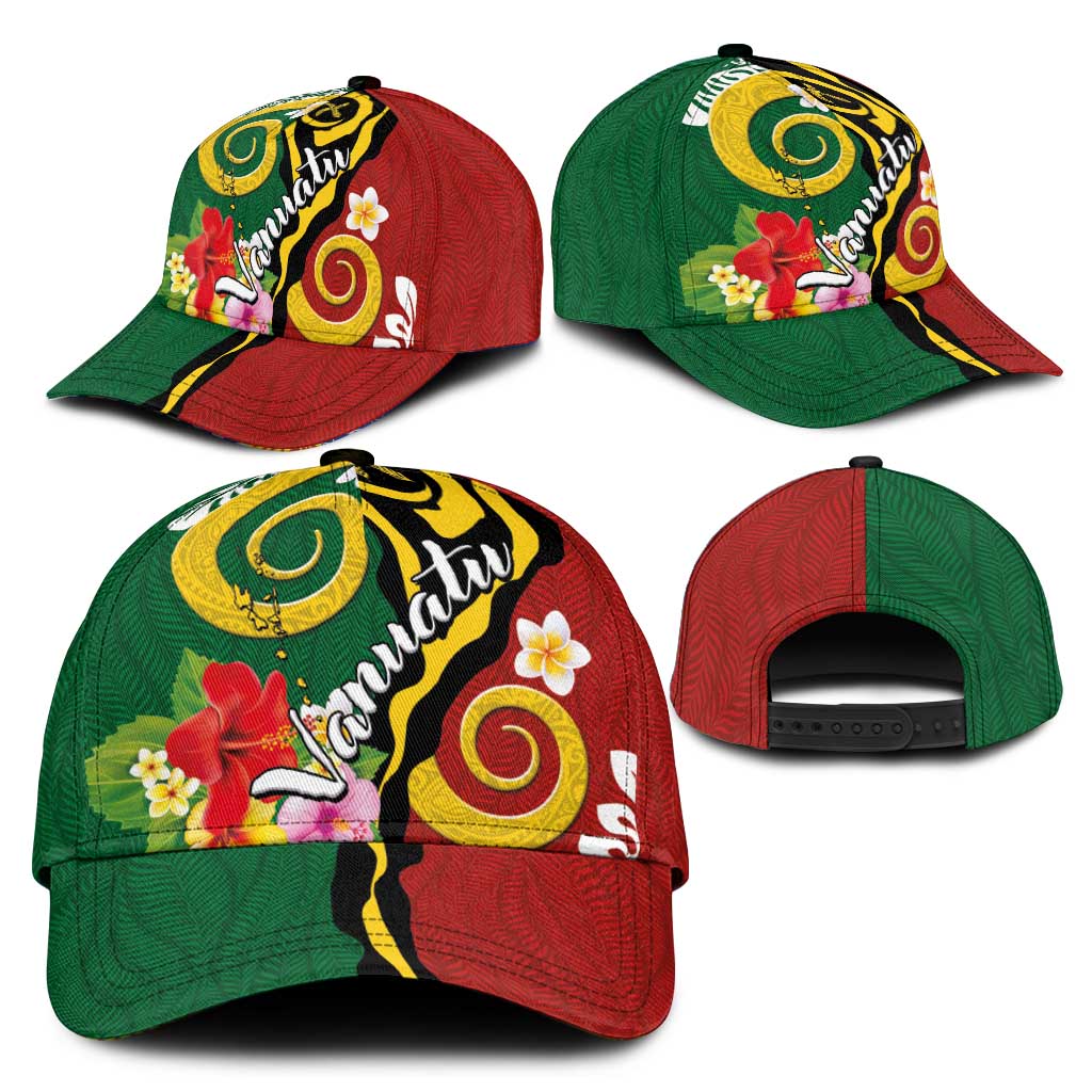 Melanesian Vanuatu Tribal Boar Tusk Classic Cap Tropical Plants and Namele Motifs - Polynesian Pride