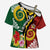 Melanesian Vanuatu Tribal Boar Tusk Cross Shoulder Shirt Tropical Plants and Namele Motifs - Polynesian Pride