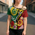 Melanesian Vanuatu Tribal Boar Tusk Cross Shoulder Shirt Tropical Plants and Namele Motifs - Polynesian Pride