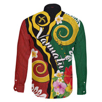 Melanesian Vanuatu Tribal Boar Tusk Family Matching Long Sleeve Bodycon Dress and Hawaiian Shirt Tropical Plants and Namele Motifs LT03 - Polynesian Pride