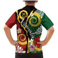 Melanesian Vanuatu Tribal Boar Tusk Family Matching Mermaid Dress and Hawaiian Shirt Tropical Plants and Namele Motifs LT03 - Polynesian Pride