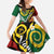 Melanesian Vanuatu Tribal Boar Tusk Family Matching Mermaid Dress and Hawaiian Shirt Tropical Plants and Namele Motifs - Polynesian Pride