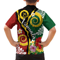 Melanesian Vanuatu Tribal Boar Tusk Family Matching Off Shoulder Maxi Dress and Hawaiian Shirt Tropical Plants and Namele Motifs LT03 - Polynesian Pride