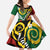 Melanesian Vanuatu Tribal Boar Tusk Family Matching Off Shoulder Maxi Dress and Hawaiian Shirt Tropical Plants and Namele Motifs - Polynesian Pride
