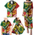 Melanesian Vanuatu Tribal Boar Tusk Family Matching Puletasi and Hawaiian Shirt Tropical Plants and Namele Motifs - Polynesian Pride