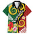 Melanesian Vanuatu Tribal Boar Tusk Family Matching Tank Maxi Dress and Hawaiian Shirt Tropical Plants and Namele Motifs - Polynesian Pride