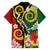 Melanesian Vanuatu Tribal Boar Tusk Family Matching Tank Maxi Dress and Hawaiian Shirt Tropical Plants and Namele Motifs - Polynesian Pride