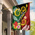 Melanesian Vanuatu Tribal Boar Tusk Garden Flag Tropical Plants and Namele Motifs - Polynesian Pride