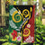 Melanesian Vanuatu Tribal Boar Tusk Garden Flag Tropical Plants and Namele Motifs - Polynesian Pride