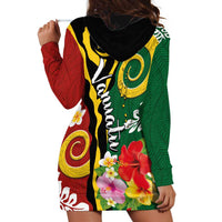 Melanesian Vanuatu Tribal Boar Tusk Hoodie Dress Tropical Plants and Namele Motifs LT03 - Polynesian Pride