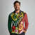 Melanesian Vanuatu Tribal Boar Tusk Long Sleeve Polo Shirt Tropical Plants and Namele Motifs - Polynesian Pride