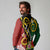 Melanesian Vanuatu Tribal Boar Tusk Long Sleeve Polo Shirt Tropical Plants and Namele Motifs - Polynesian Pride