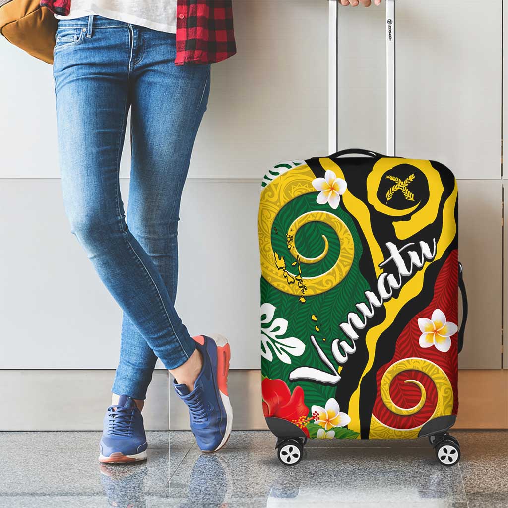 Melanesian Vanuatu Tribal Boar Tusk Luggage Cover Tropical Plants and Namele Motifs - Polynesian Pride