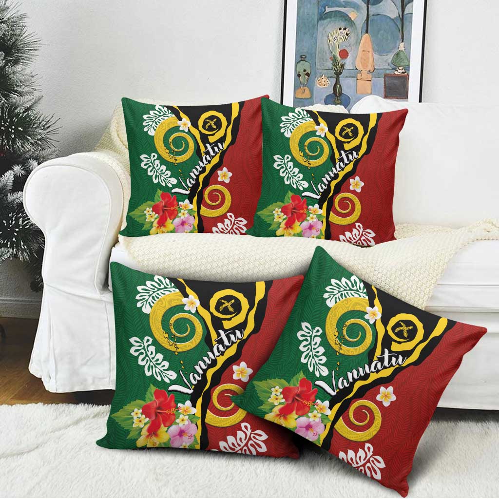 Melanesian Vanuatu Tribal Boar Tusk Pillow Cover Tropical Plants and Namele Motifs - Polynesian Pride